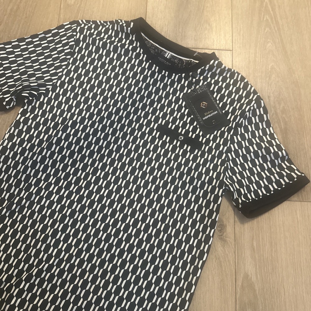 Cactus Man Ricky Singh Men's Performance Tee Faux Pocket Geometric City Small